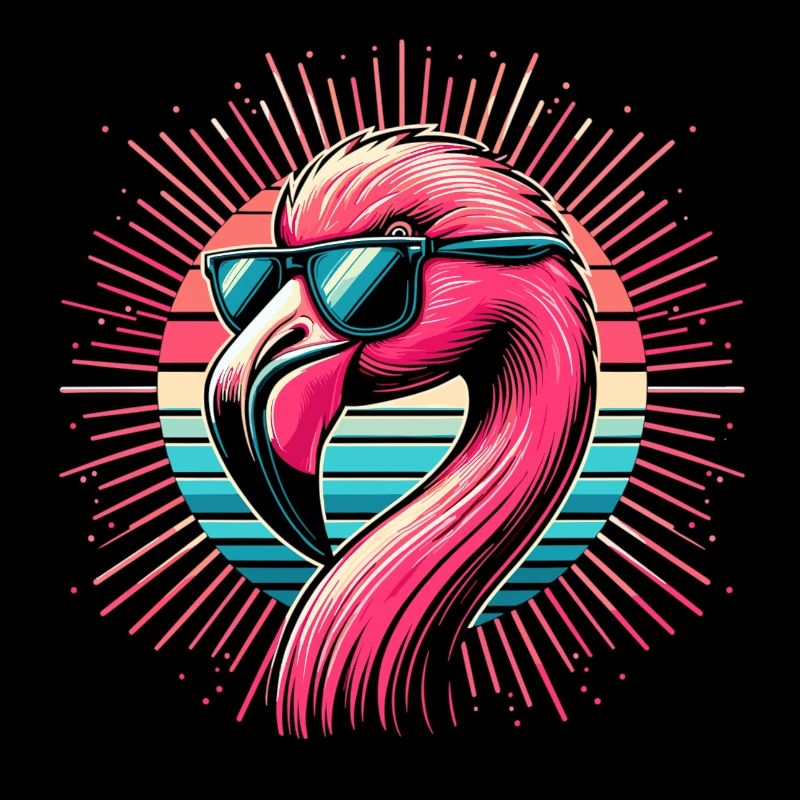 Flamingomode mit Brille