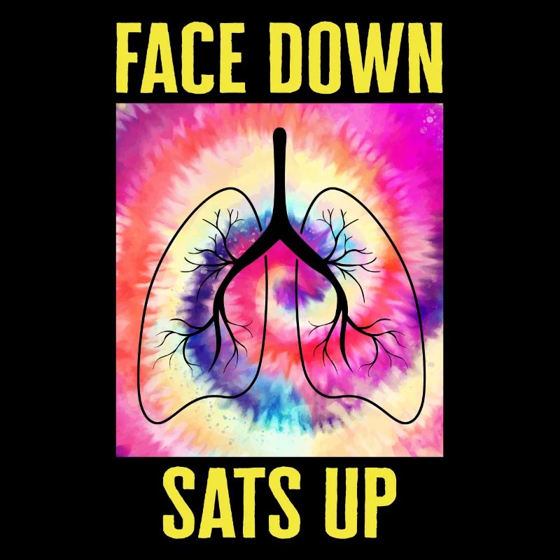Krankenschwester Hemd, Face Down Sats Up Lungs Tee, Gesundheit