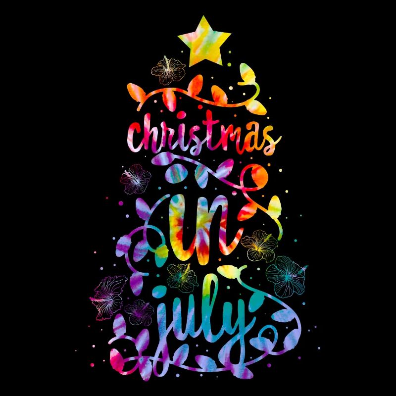 Weihnachten im Juli Bunte Weihnachtsbaumbeleuchtung