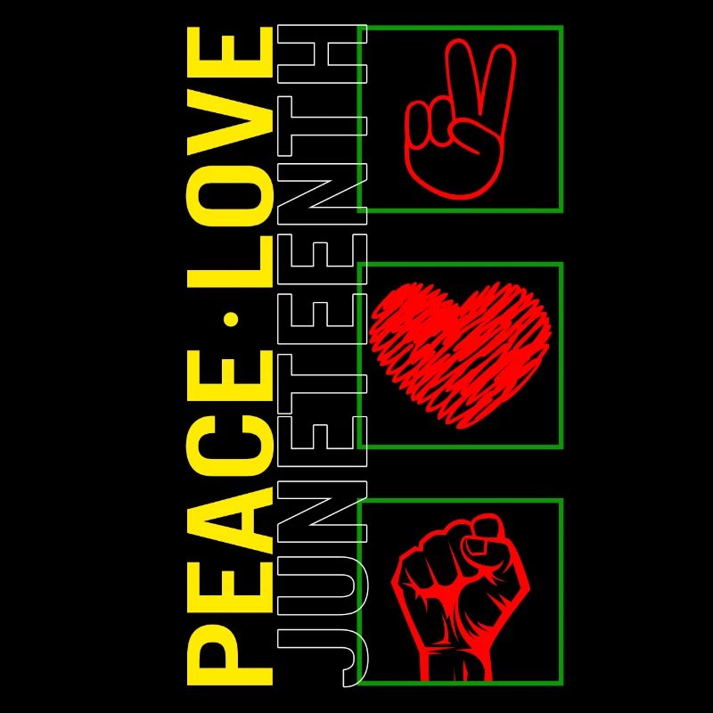 Juneteenth 1865 Hemd, Peace Love Juneteenth