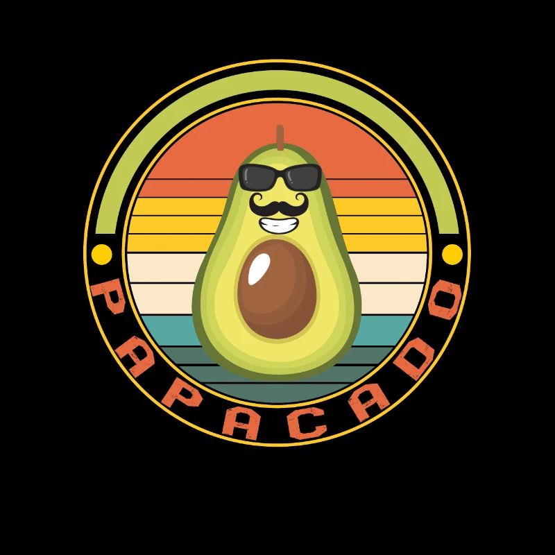 Avocado Hemd, Papacado Sonnenbrille Schnurrbart