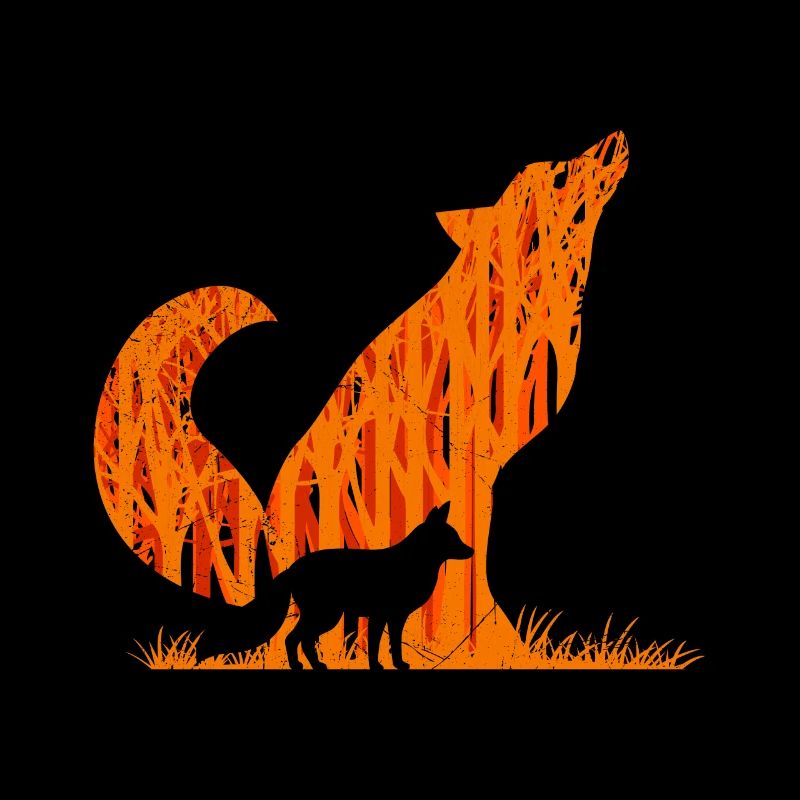 Fox Silhouette Fox Forest Hunter