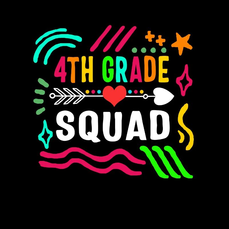 Back to School Shirt, 4th Grade Squad Arrow Tee,