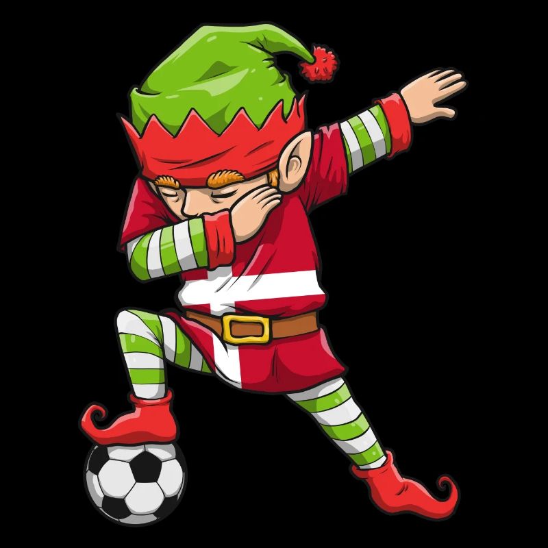 Soccer Boy Dabbing Elf Squad Christmas Jersey