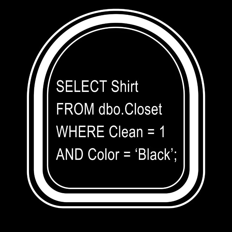 Chemise de programmeur, tee de langage de requête structuré,