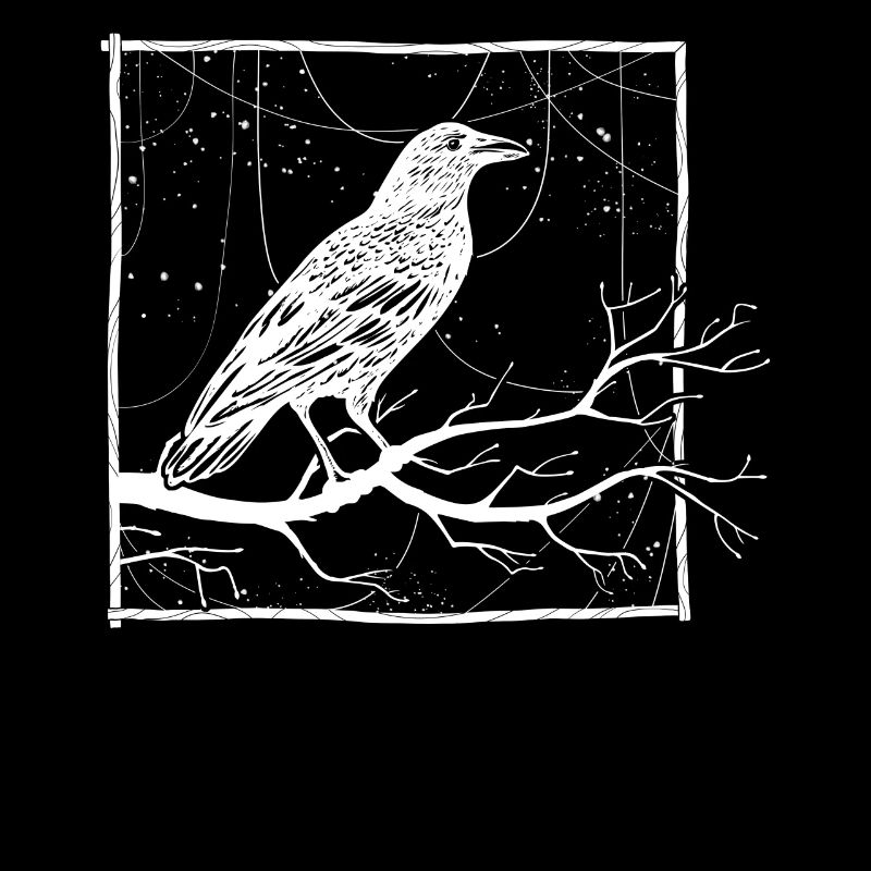 Gothic Hemd, Raven Goth Vogel Okkulter Wikinger