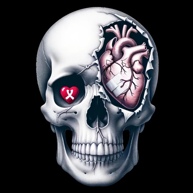 Heart Warrior Skull Tee CHD Awareness Strength