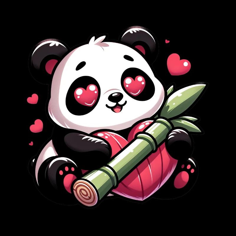 Panda Heart Eye Patchs Bambou de la Saint-Valentin