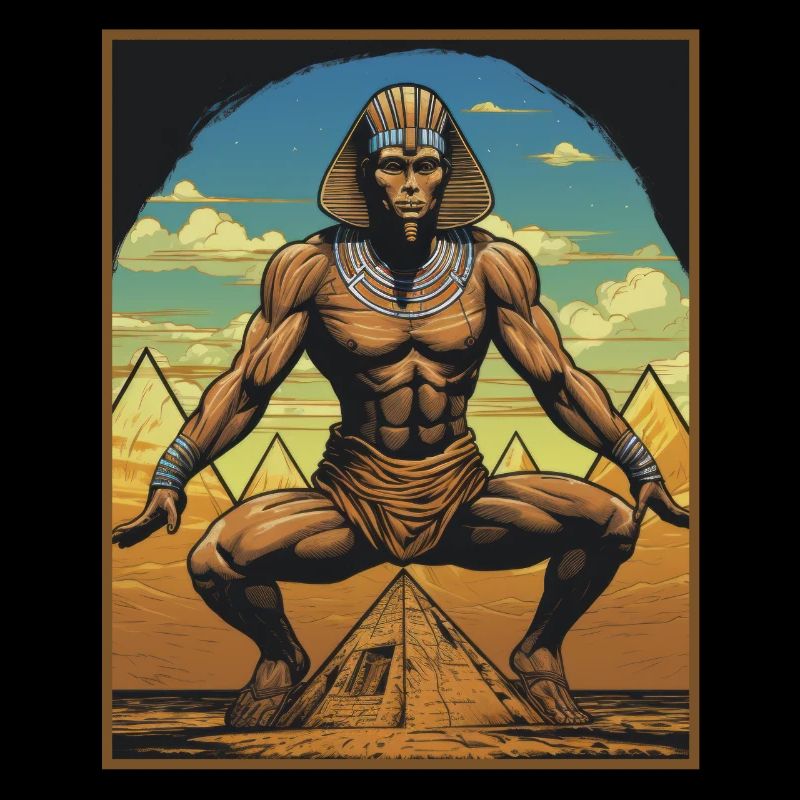Accroupissez-vous comme une momie égyptienne pyramide Sphinx