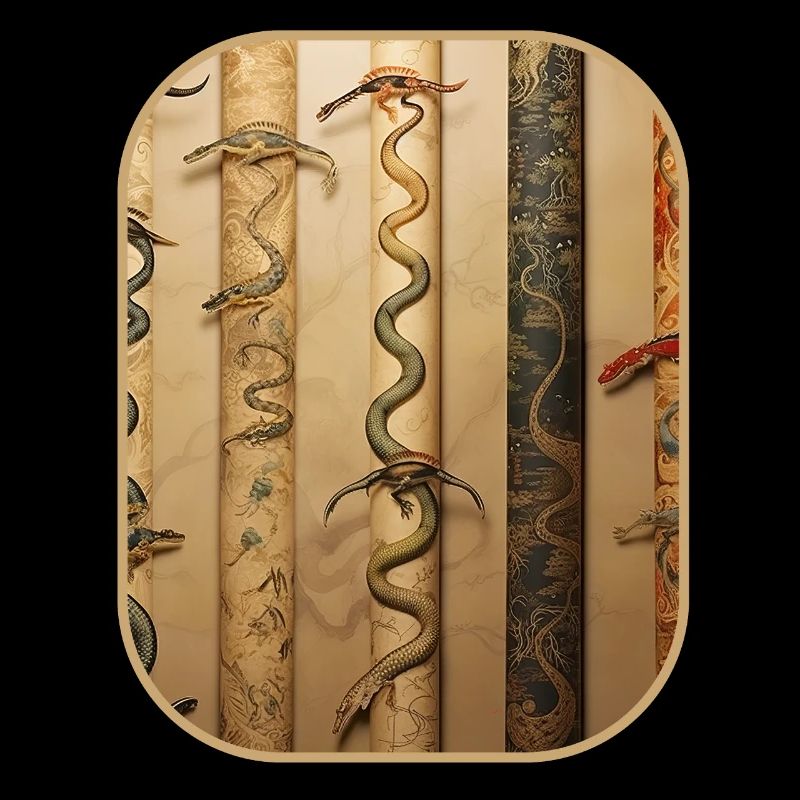 Scroll Crawling Lizards Artistic Intrigue T Shirt