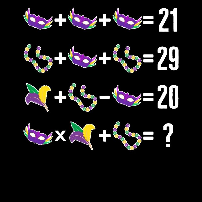 Chemise de math, ordre de math de l’opération Mardi Gras