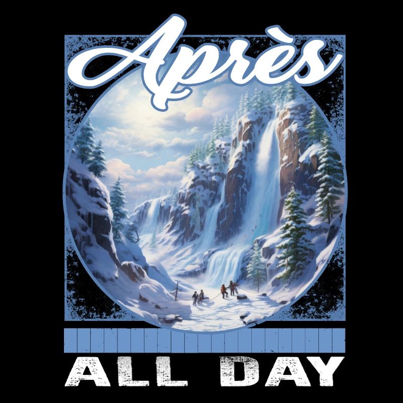 Apres All Day Snowfall Cascade Skiing Waterfalls