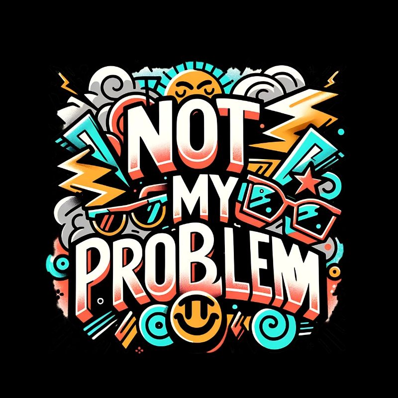 Not My Problem Cooles Design mit Sonnenbrille und
