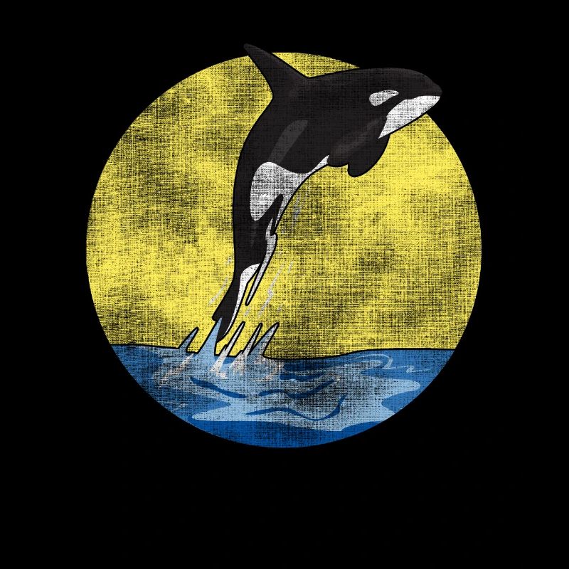 Vintage Killerwal Ozean Schwimmen Springer Orca
