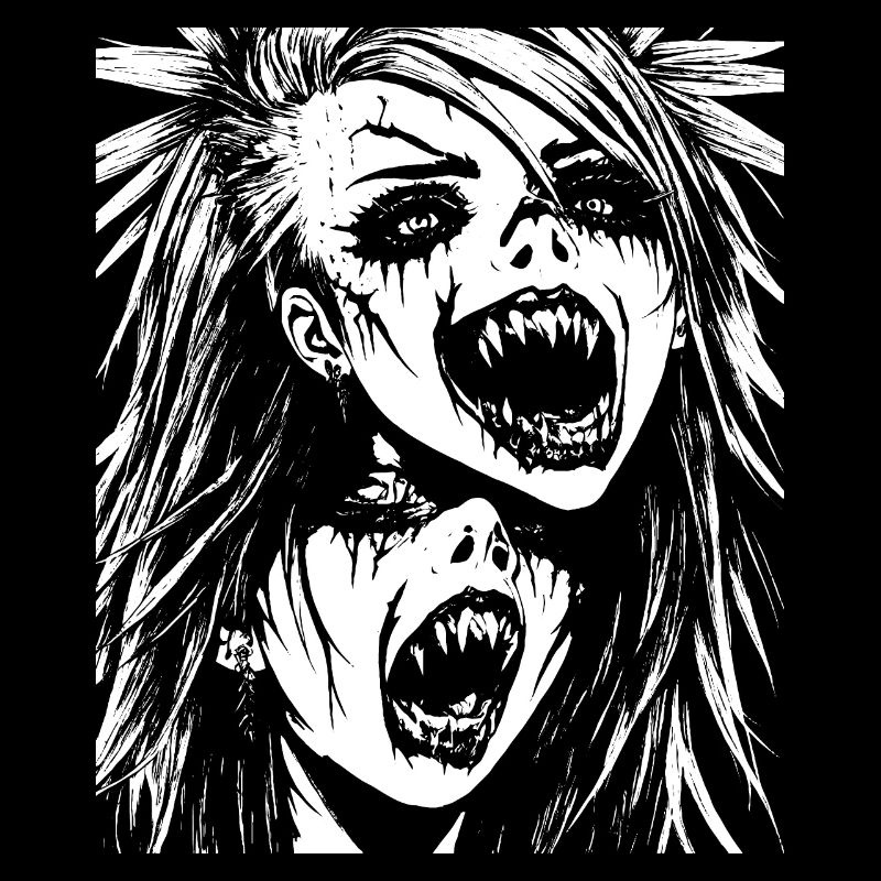 Punkrock Fan Skull avec Mohawk Crazy Antisocial P