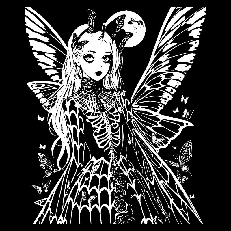 Fairycore Esthétique Squelette Fée Goth Gothique G