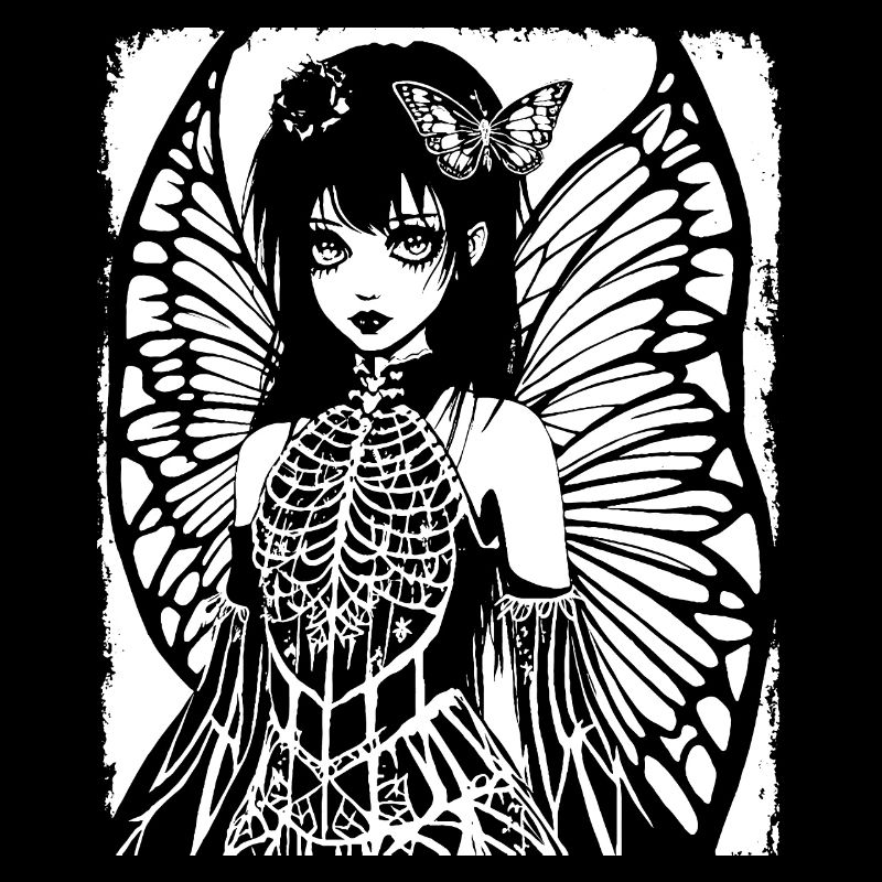 Fairycore Esthétique Grunge Squelette Fée Goth G