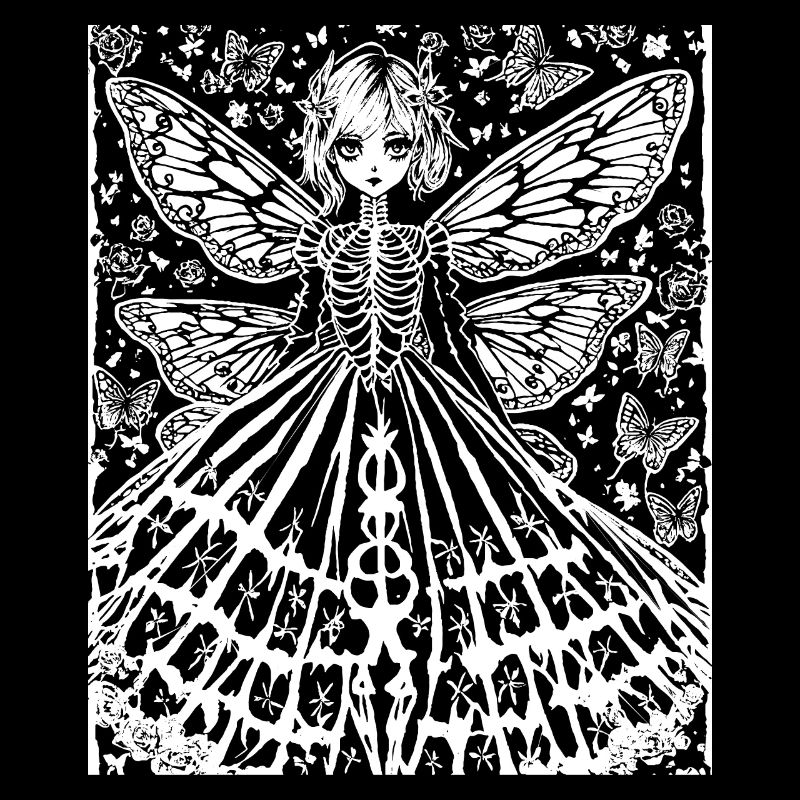 Fairycore Esthétique Squelette Fée Goth Gothique G