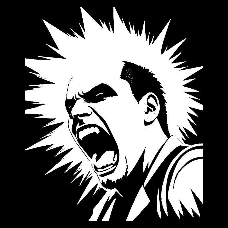 Screaming Punkrocker avec Mohican Anarchy Punk