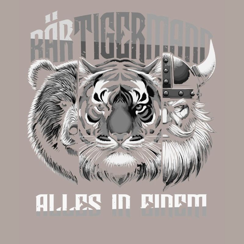 Bärtigermann Bär Tiger Mann Geschenk Bart Sprüche