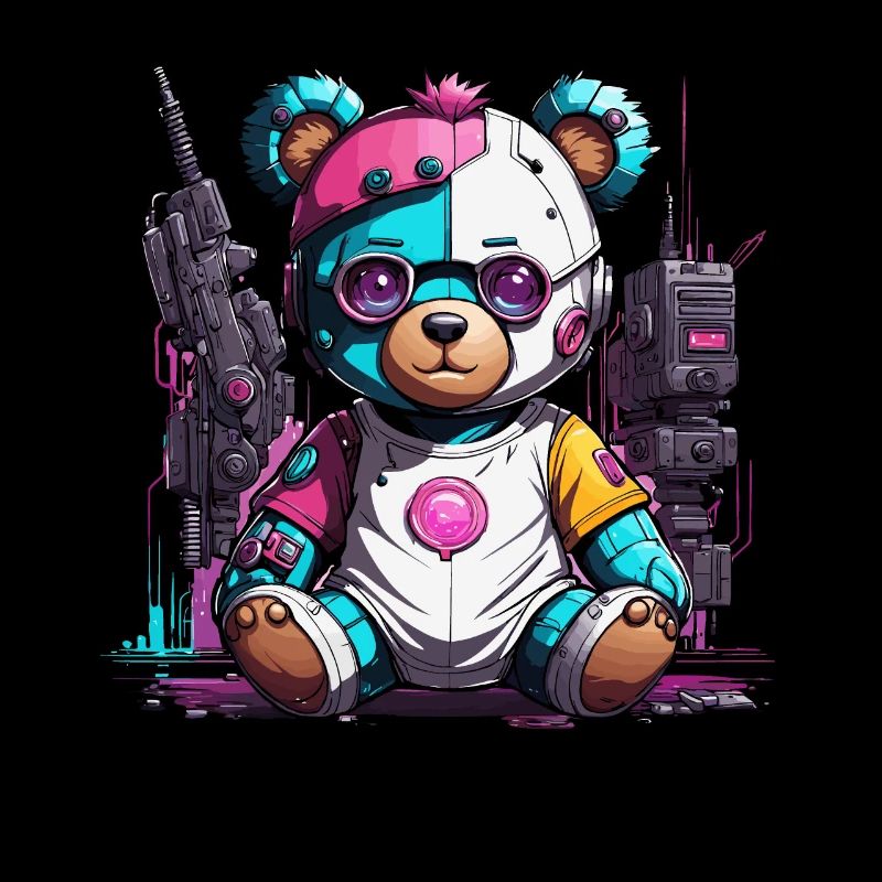 Cyberpunk Teddy Bear Robot