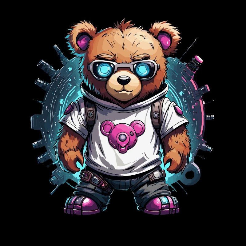 Cyberpunk Teddybär Roboter
