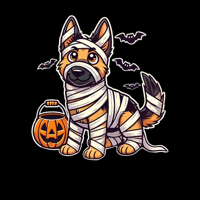 German Shepherd Halloween Mummy Cuter
