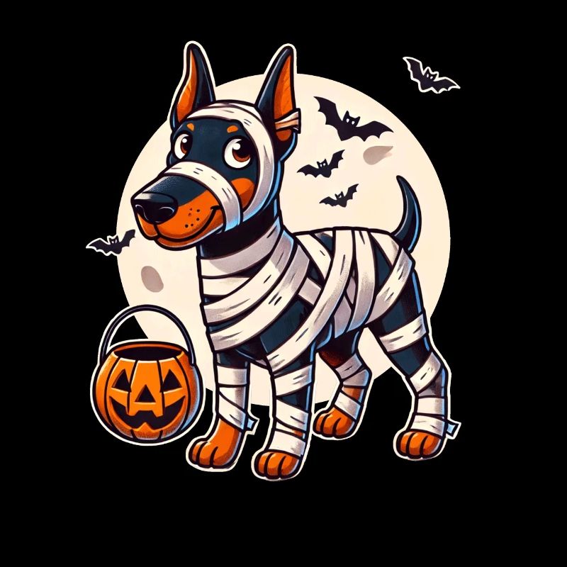 Doberman Halloween Mummy Cute Doberman