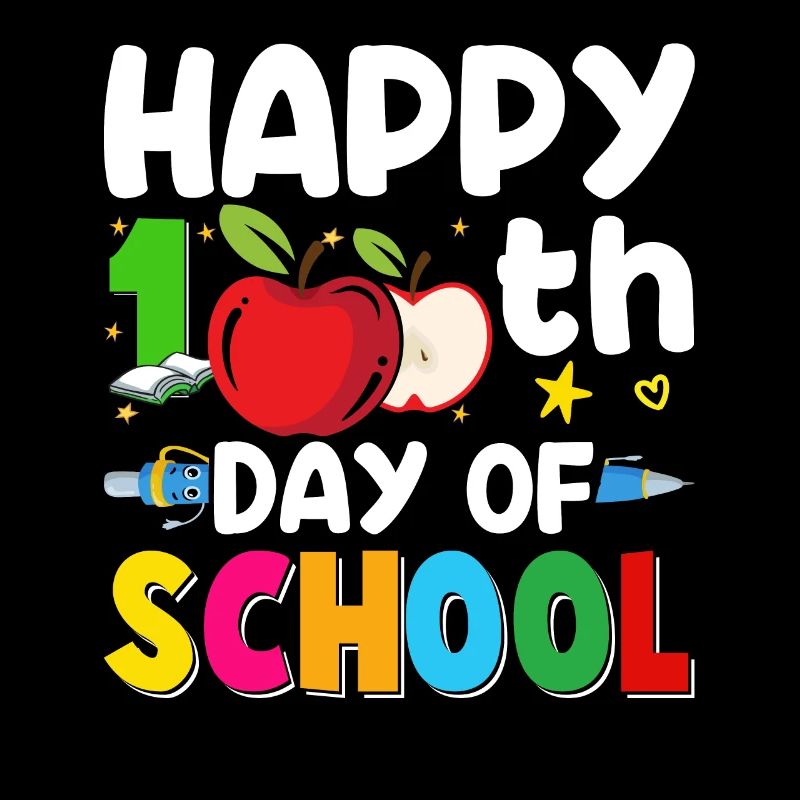 100 jours école enfant écolier apple école débutants