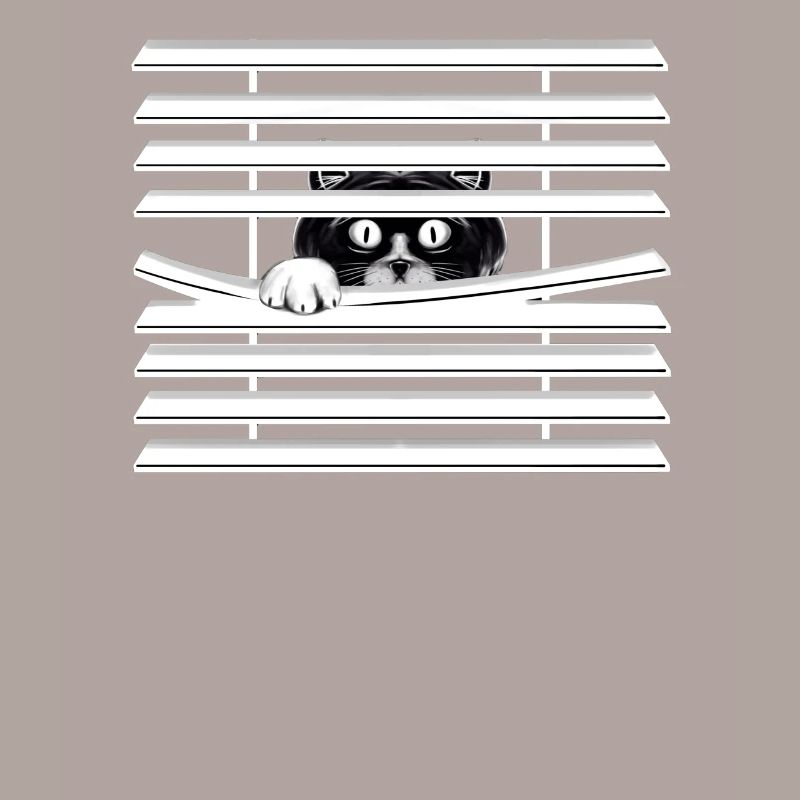 Tshirt Curious Cat Chat Noir Drôle