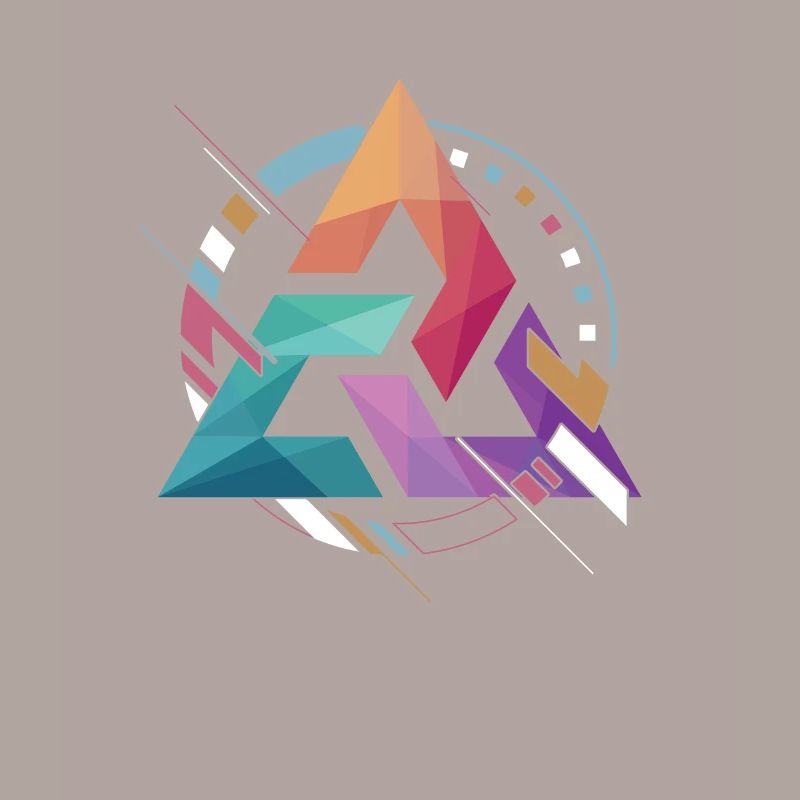 Triangle Abstract Avec Trois Bordures Cadeau