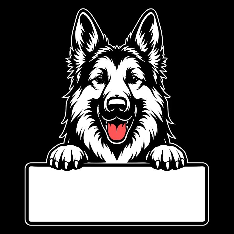 German Shepherd with Name Tag