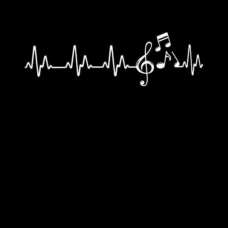 Music Notes Heartbeat EKG Pulse Treble G Clef Funn
