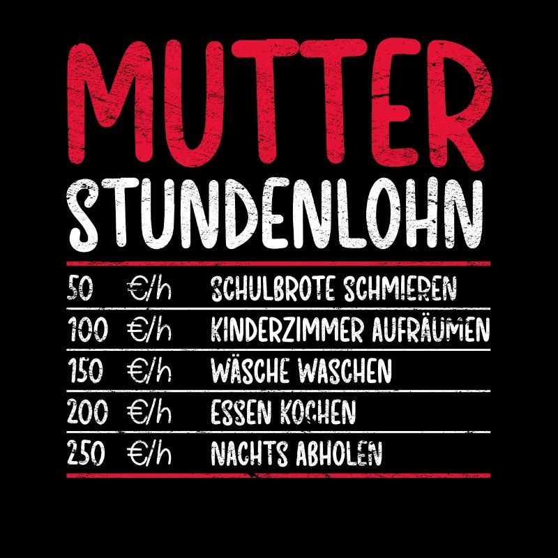Vintage Mutter Stundenlohn Geschenk Spruch Mama