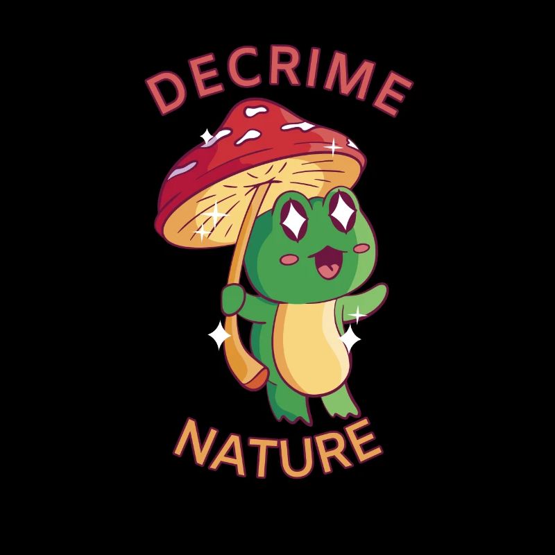 Decrime Nature Grenouille champignon colorée