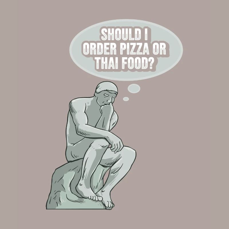 Thinker Statue Pizza Design for a Philosopher