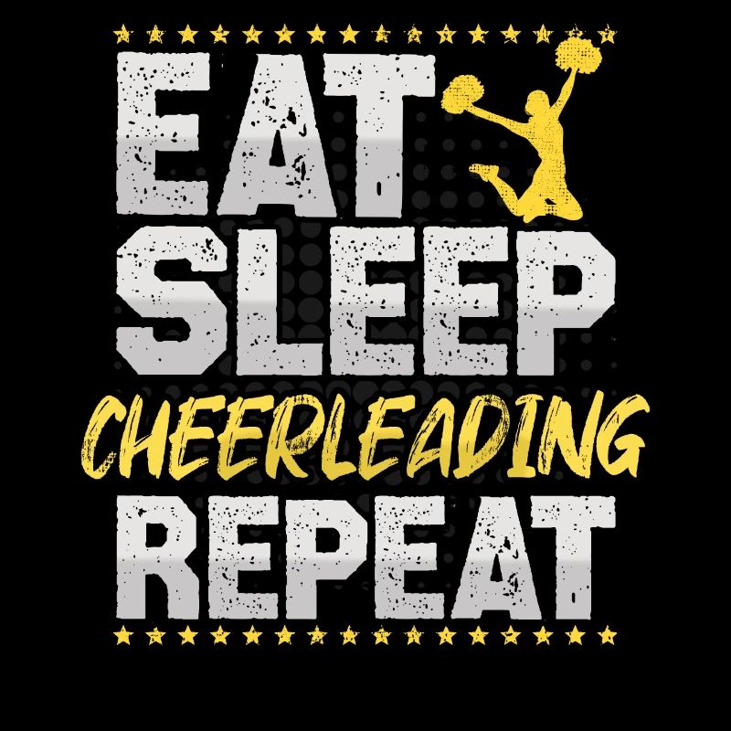 Cheerleading Eat Sleep Repeat Pompon Cheerleading