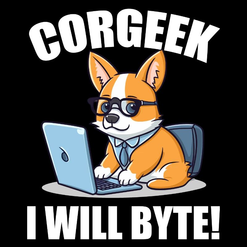 Corgi mit Brille I Will Byte Computerfreak Corgeek