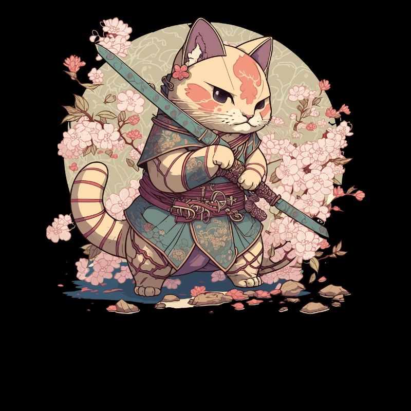 Samurai Katze Kawaii Japanische Ninja Katze