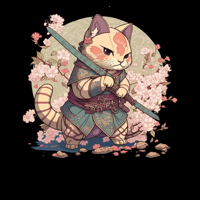 Samurai Katze Kawaii Japanische Ninja Katze