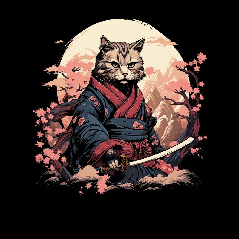 Œuvre d’art de Ninja Cat Samurai