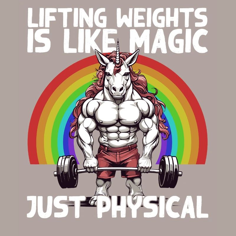 Bodybuilder Einhorn Workout Magie Spruch