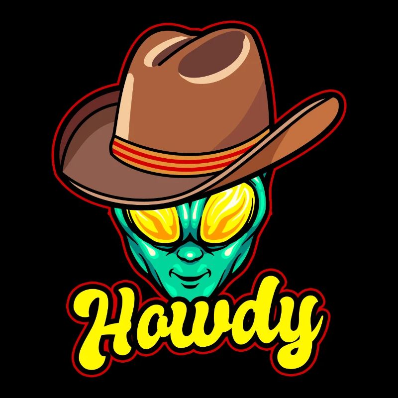 Howdy Alien Cowboy Space UFO Drôle Western Rodéo