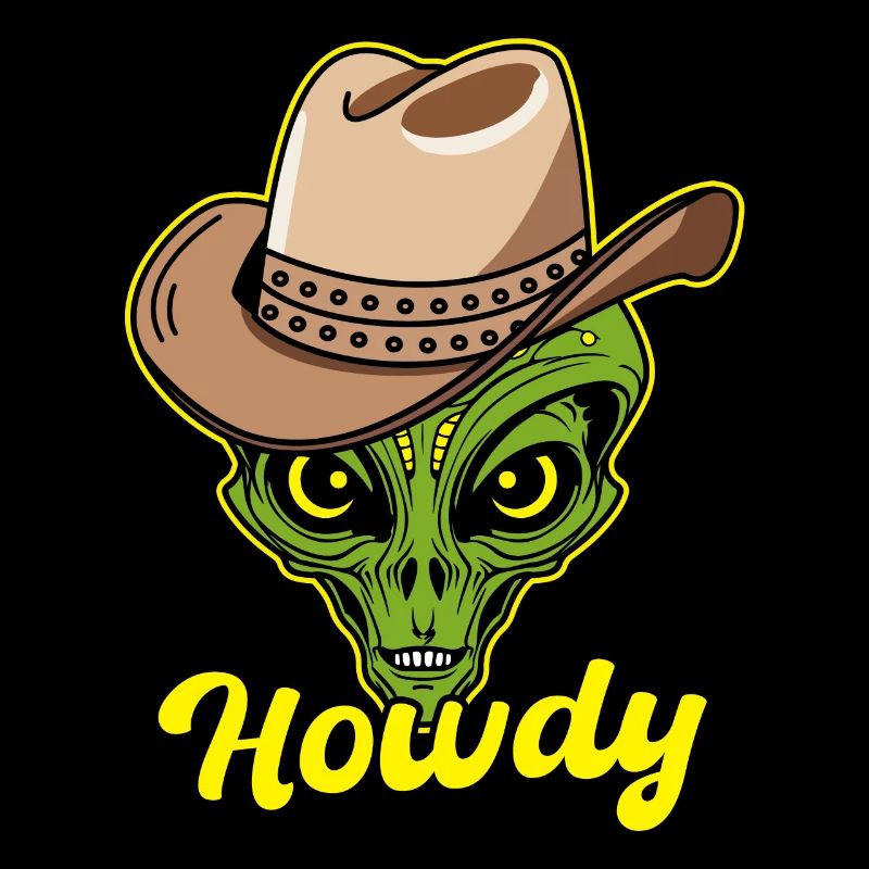 Howdy Alien Cowboy Space UFO Drôle Western Rodéo