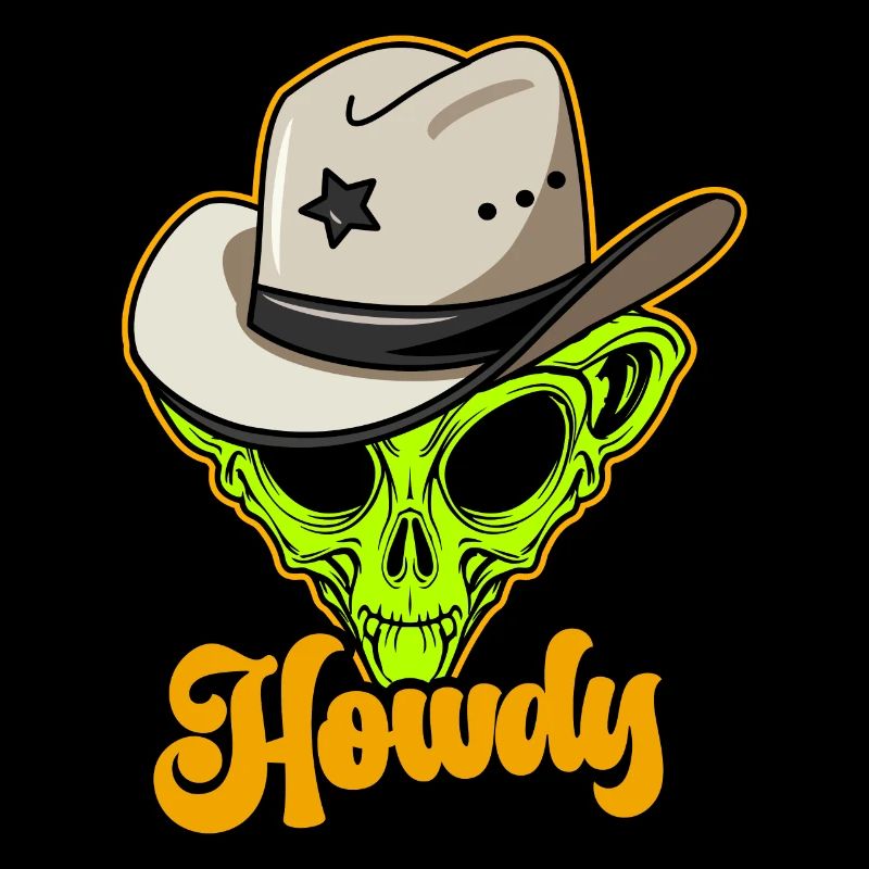 Howdy Alien Cowboy Space UFO Drôle Western Rodéo