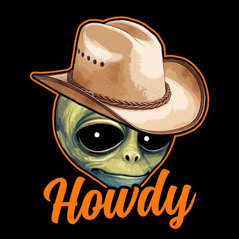 Howdy Alien Cowboy Space UFO Drôle Western Rodéo