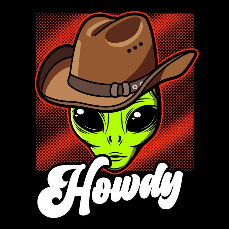 Howdy Alien Cowboy Space UFO Drôle Western Rodéo