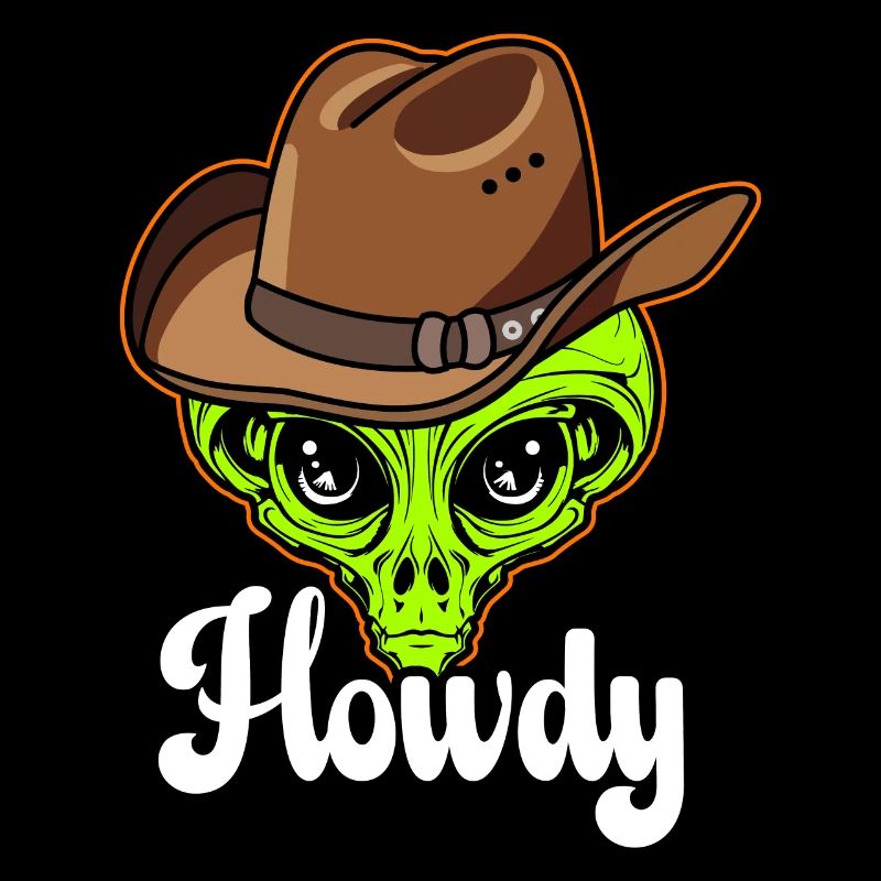 Howdy Alien Cowboy Space UFO Drôle Western Rodéo