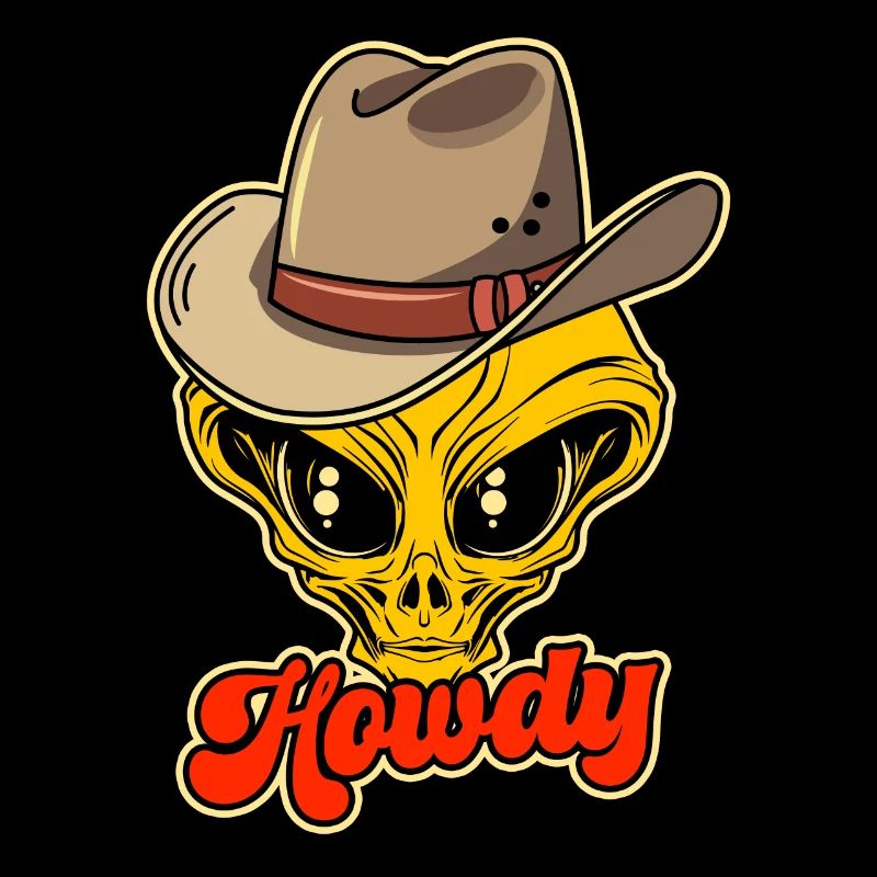 Howdy Alien Cowboy Space UFO Drôle Western Rodéo