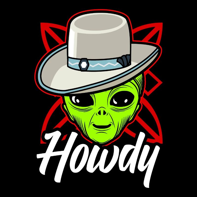 Howdy Alien Cowboy Space UFO Drôle Western Rodéo